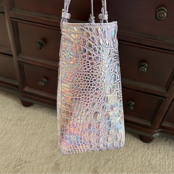 Iridescent Brahmin Ashlee Violet Wonderland Melbourne large leather tote bag 💜 - Picture 5 of 16